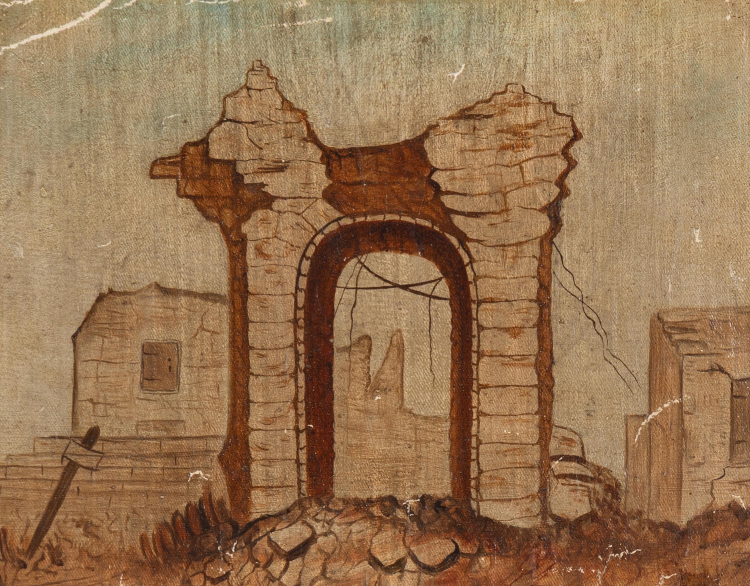 [Chicago Fire]. A group of 10 prints and 2 paintings, showing views of Chicago before and after the Great Fire, including: