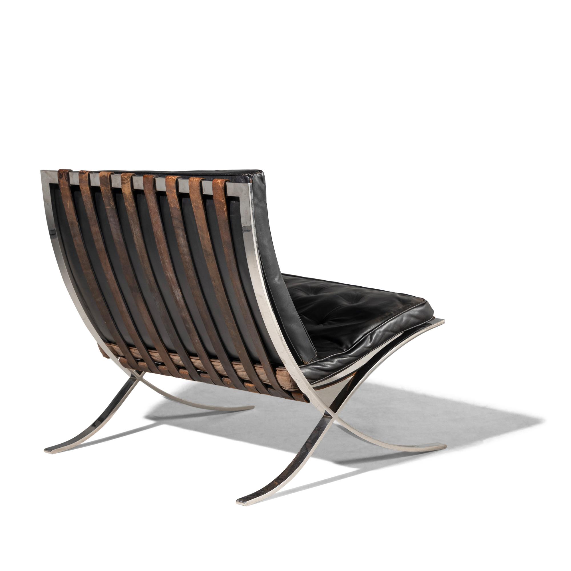 Pair of Barcelona Chairs & Ottoman, c. 1960 G. R. Griffith, USA
