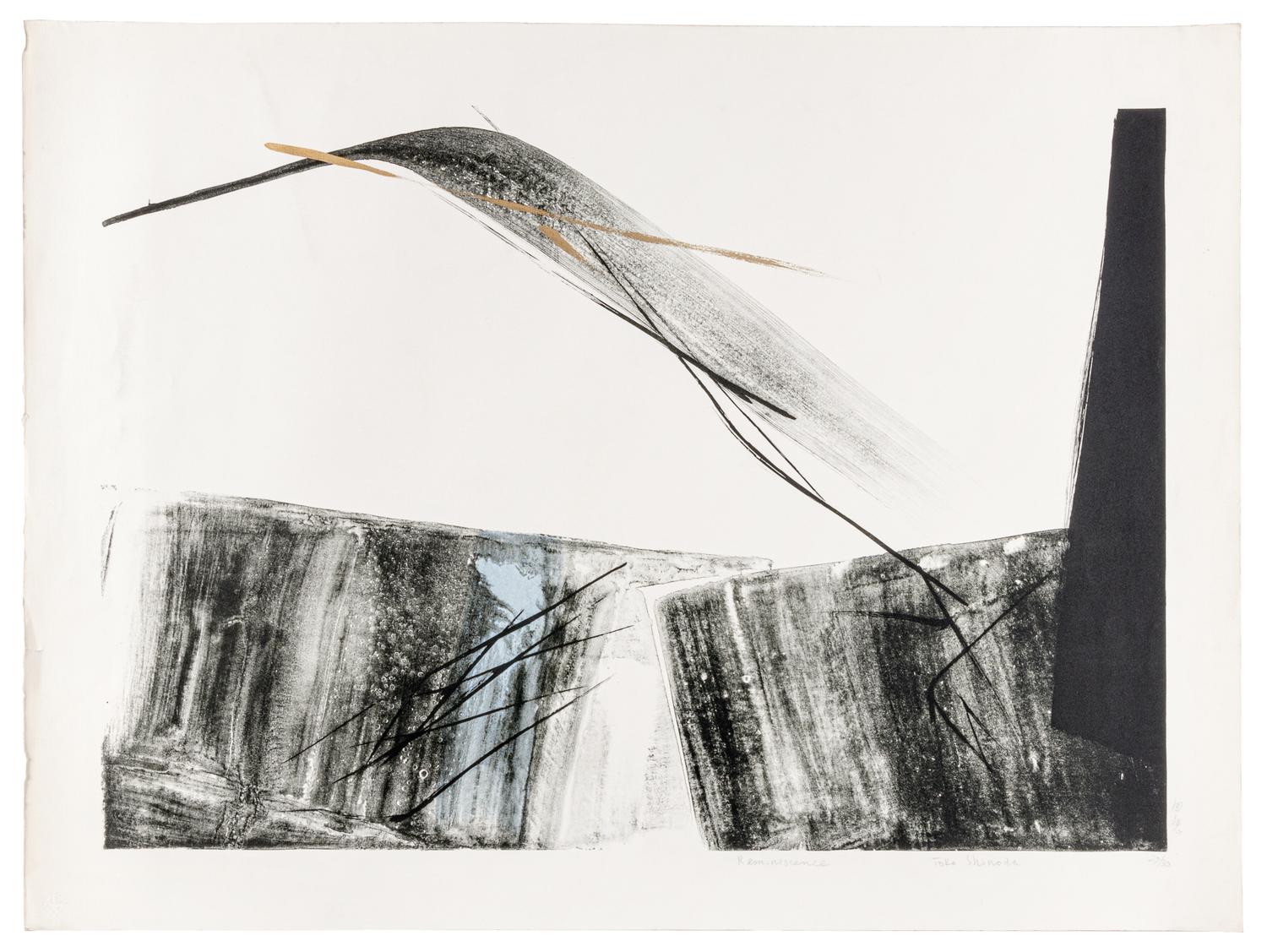 A group of three prints ( Blessing E, Reminiscence, and Ascent A )