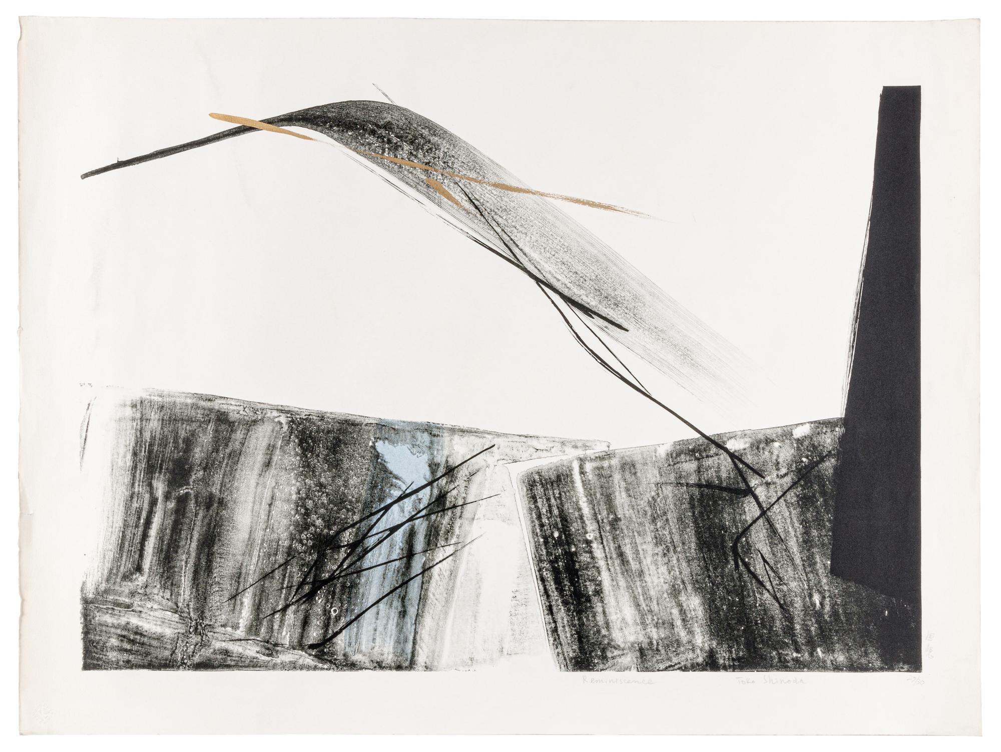 A group of three prints ( Blessing E, Reminiscence, and Ascent A )