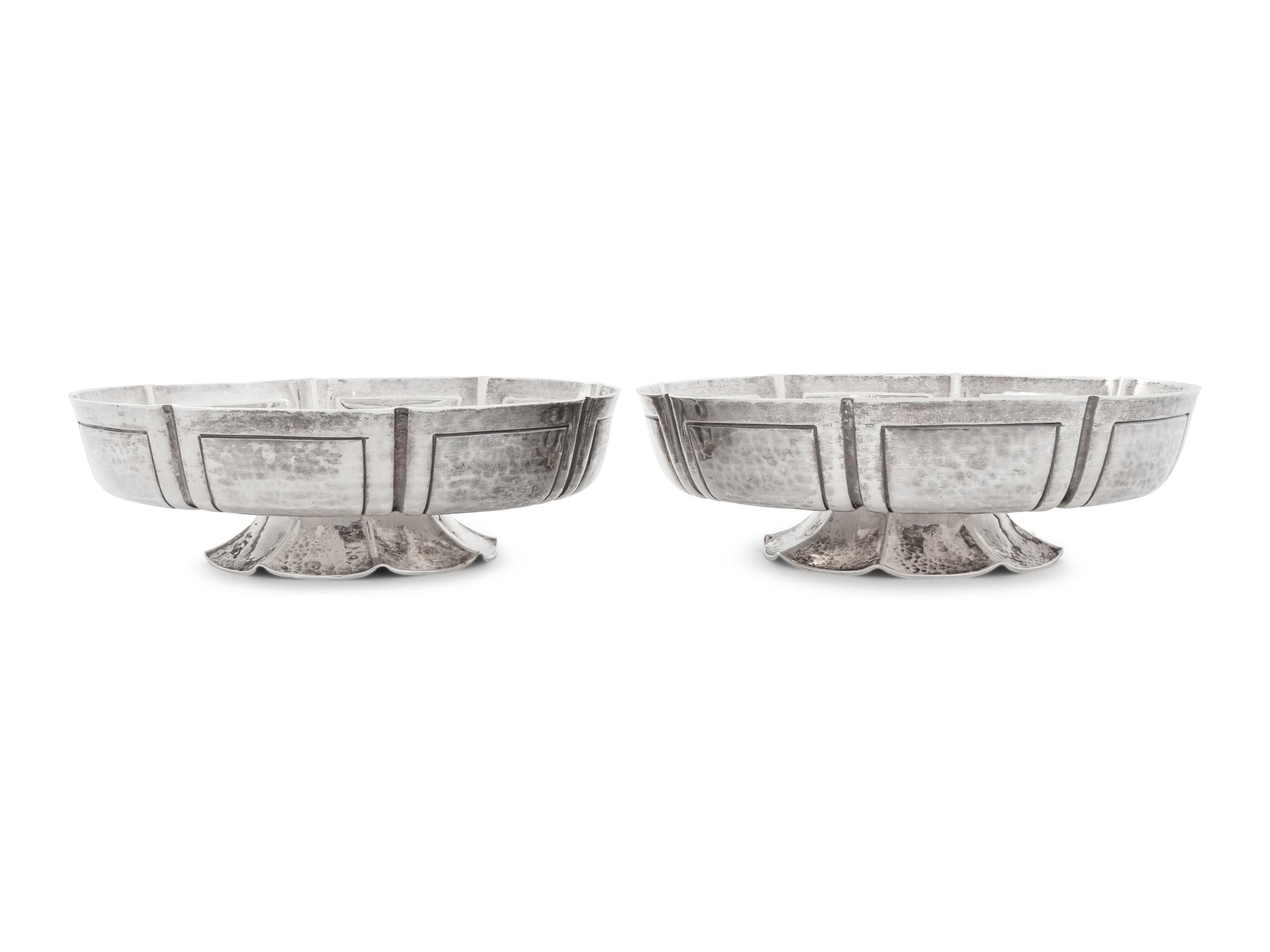 A Pair of English Silver Sweet Meat Dishes