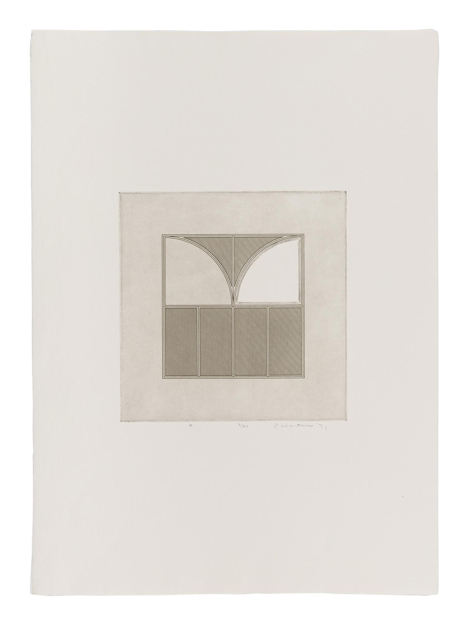 A Set of 6 Prints from Arcs Within a Square , 1971