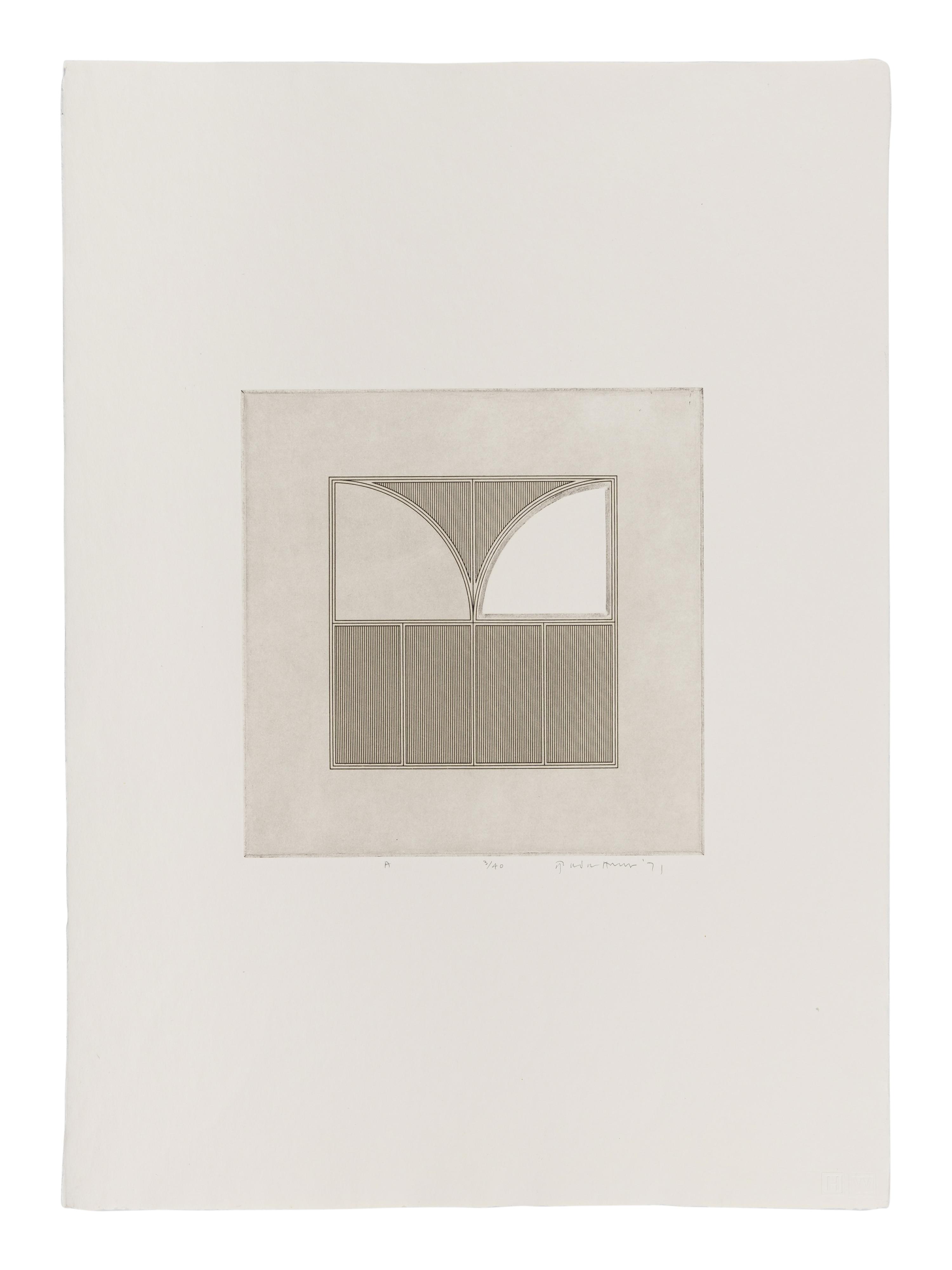 A Set of 6 Prints from Arcs Within a Square , 1971