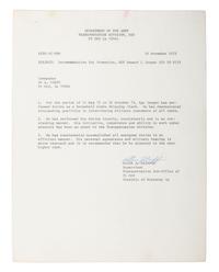 [VIETNAM]. A group of photographs and letter recommending promotion of African American Sergeant Howard L. Cooper.