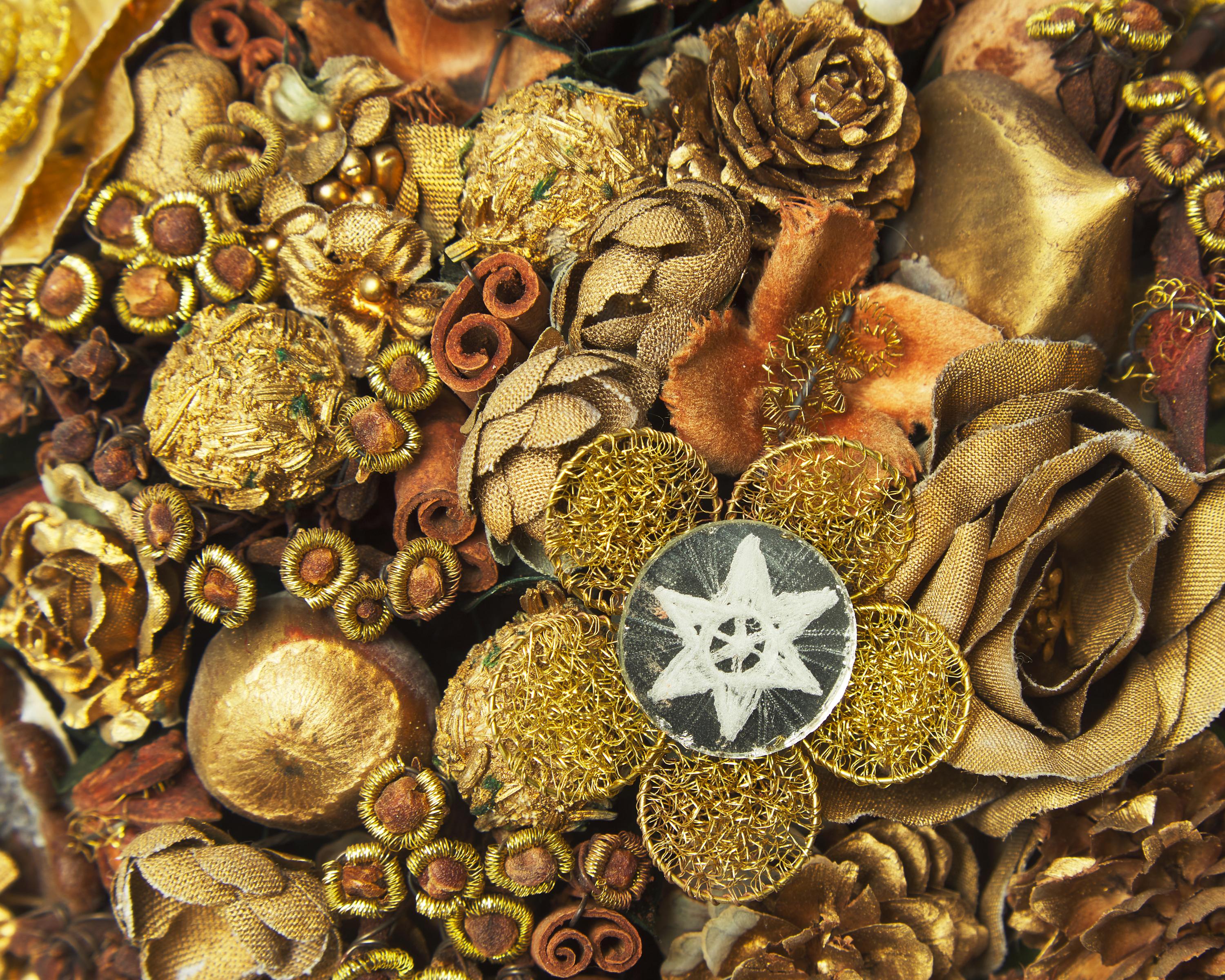 Four Victorian Style Seed Work Floral Bouquets