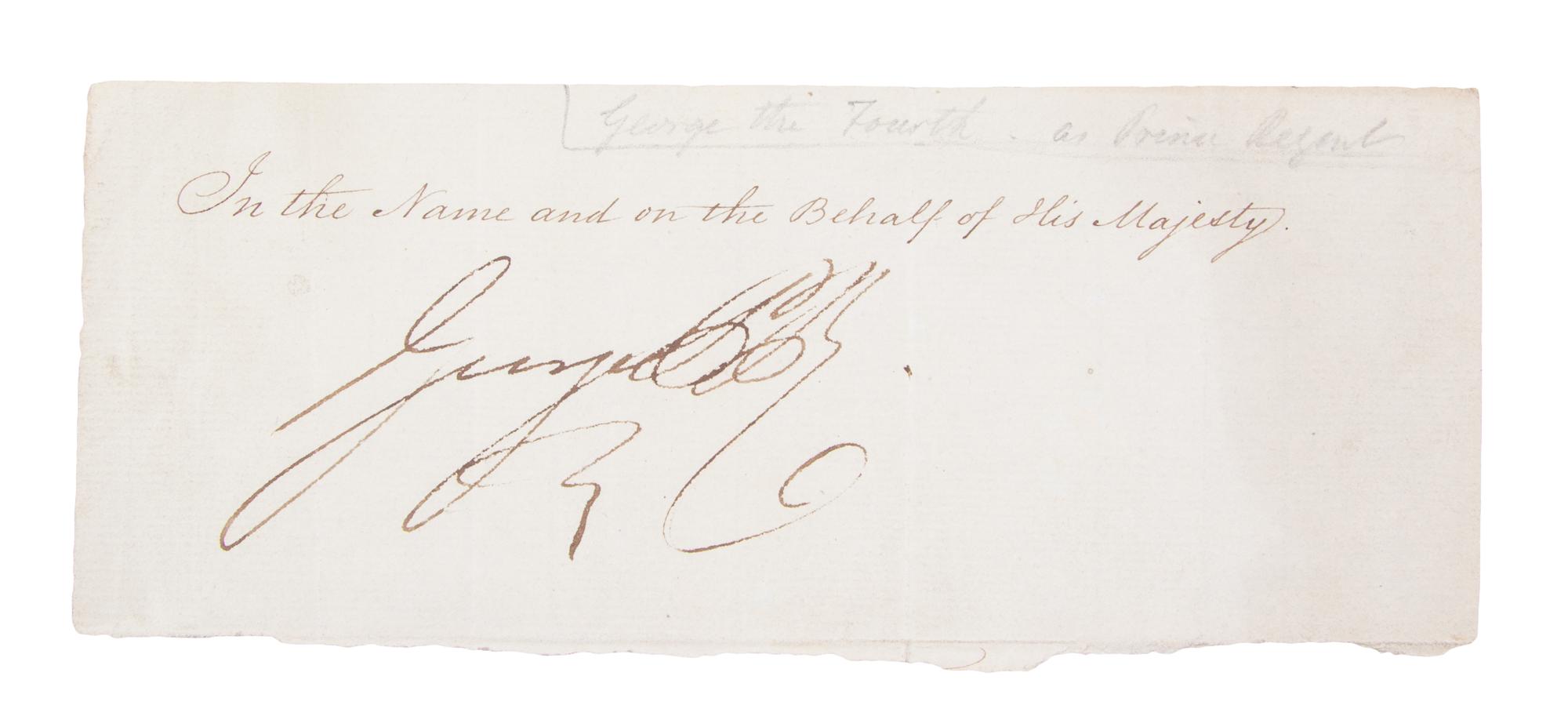(BRITISH ROYALTY) 11 clipped signatures and signed photographs: Victoria, George III, IV, William IV, Charlotte and Duke of Wellington.