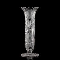A Hawkes Intaglio-Cut Glass Vase in the Dalilah Pattern