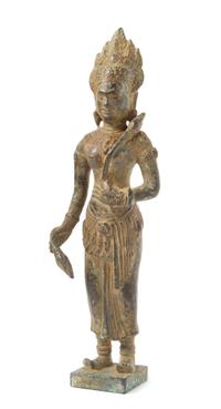 A Thai Bronze Figure of a Deity — 19TH CENTURY OR EARLIER