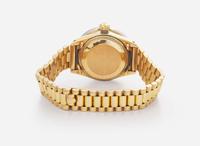 A Ladies 18K Yellow Gold, Mother-of Pearl, and Diamond Presidential Rolex