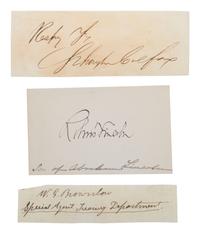 [POLITICS - CIVIL WAR]. 4 signatures, incl. JOHNSON, Andrew. Clipped signature as Military Governor.