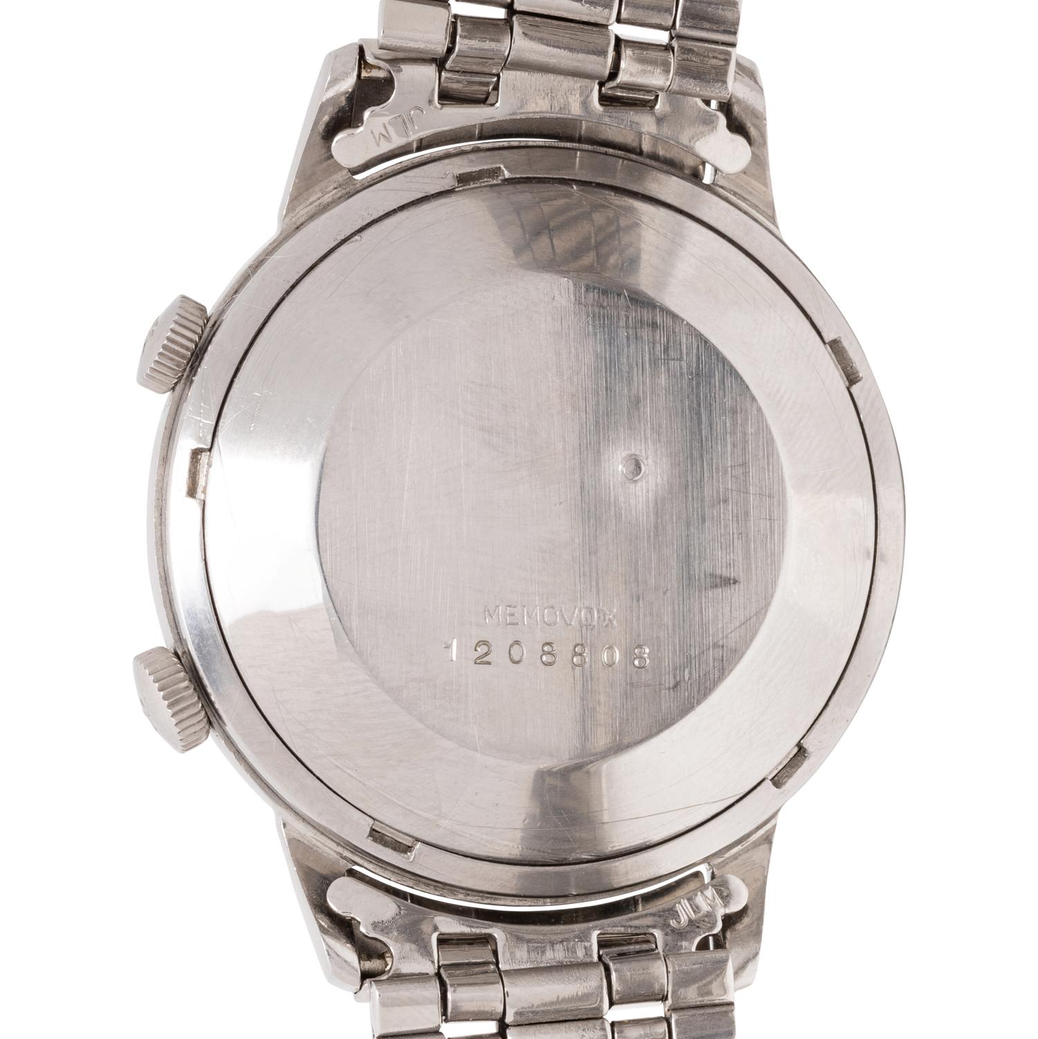 JAEGER-LECOULTRE, REF. 855 STAINLESS STEEL MEMOVOX ALARM WATCH WITH GAY FRÈRES BRACELET