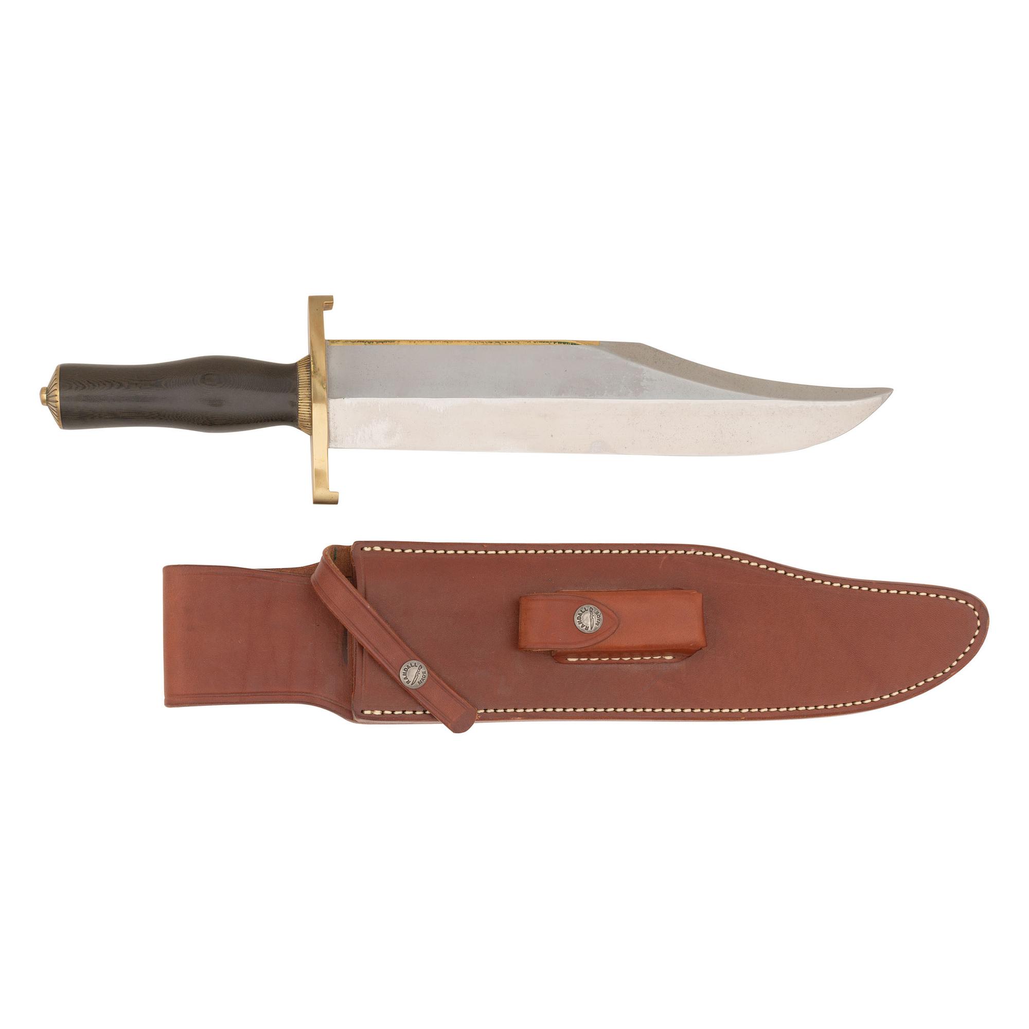 Randall Model 12 11" Smithsonian "Brass Back" Bowie Bowie and Scabbard