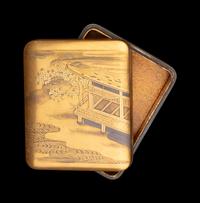 A Japanese Gold Lacquer Covered Accessory Box, Tebako