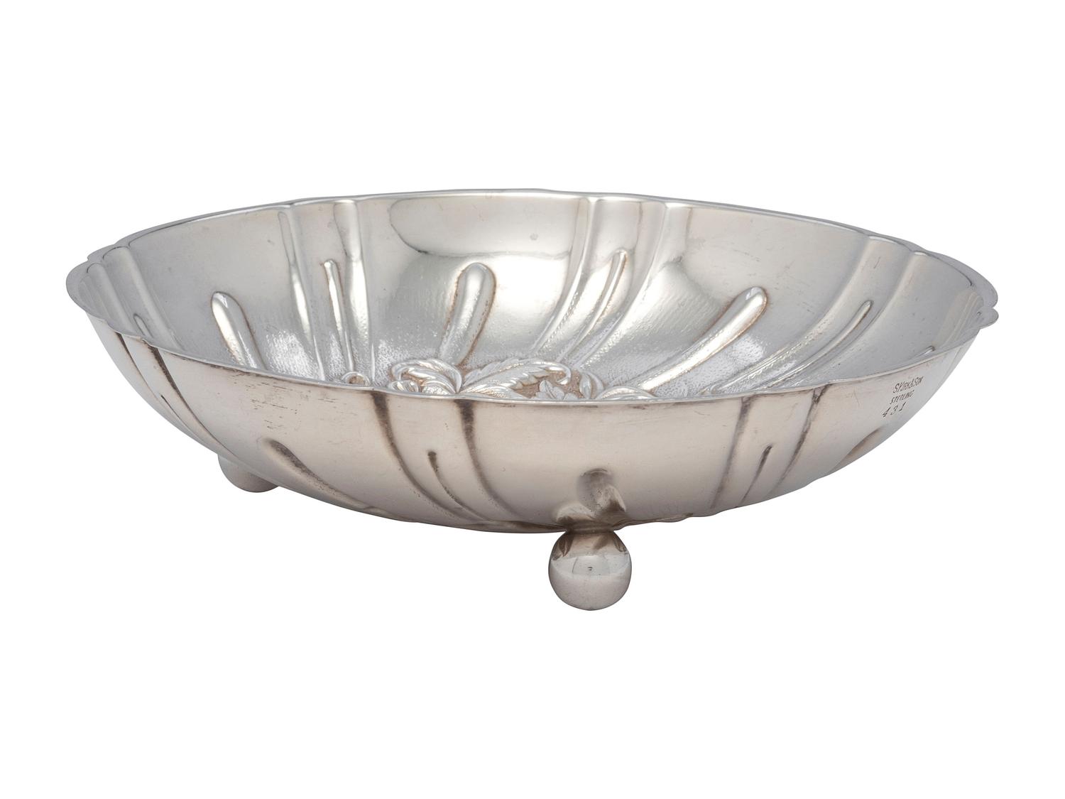 An American Silver Repoussé Footed Bowl