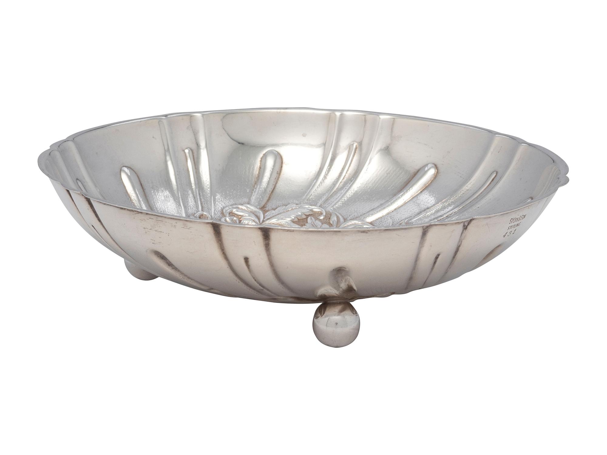 An American Silver Repoussé Footed Bowl