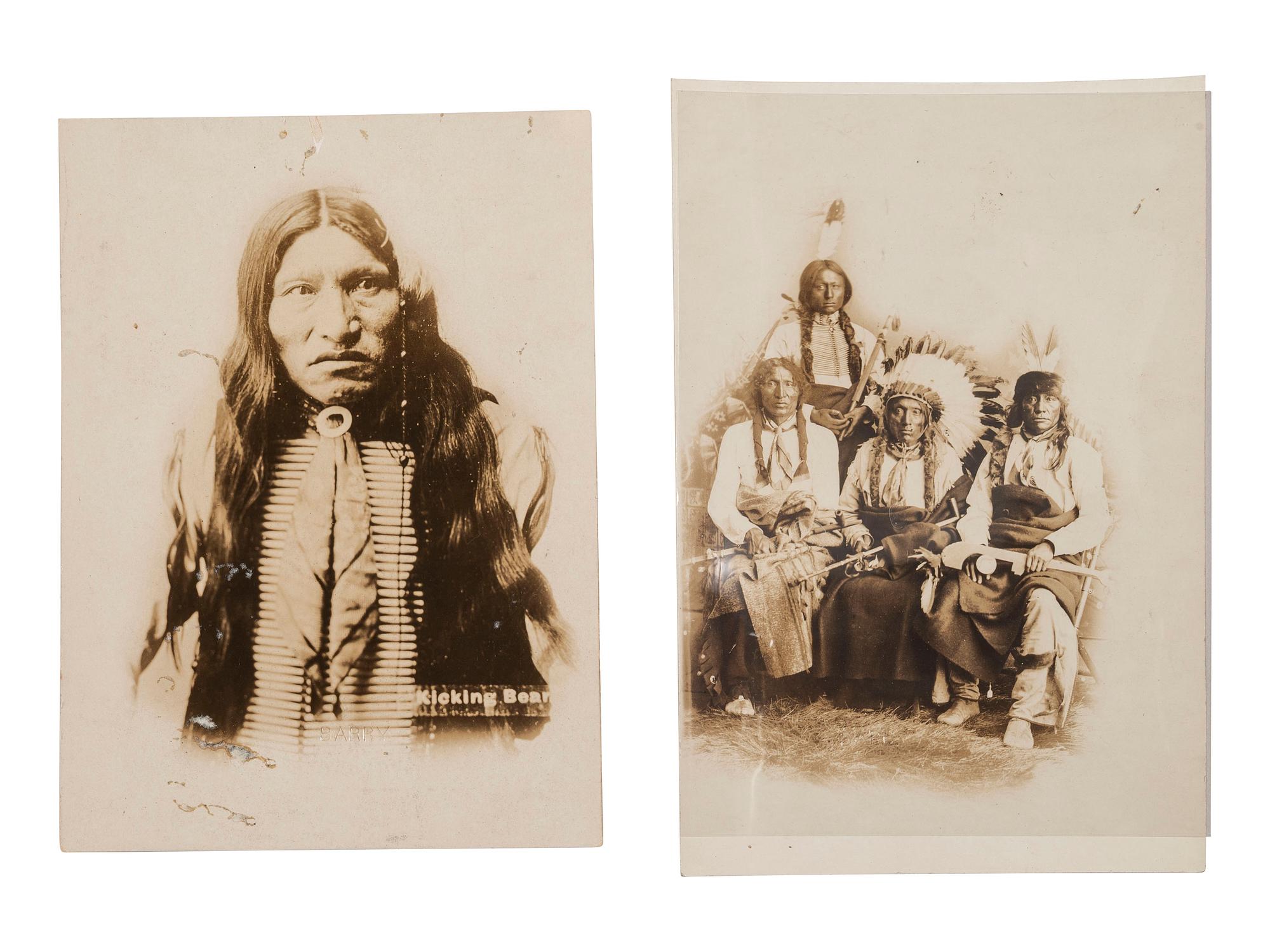 [NATIVE AMERICANS]. 8 photographs of identified Native American subjects, incl. Kicking Bear, Long Soldier, and Bob Brave Bear by D.F. BARRY.