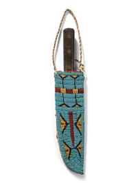 Sioux Beaded Buffalo Hide Knife Sheath