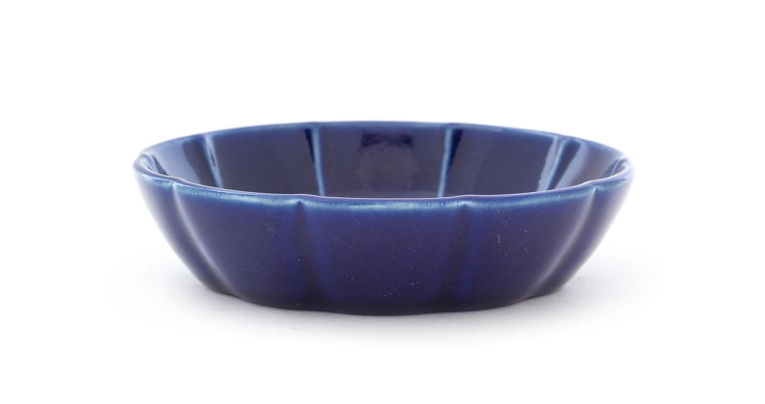 A Chinese Blue Glazed Porcelain Shallow Dish