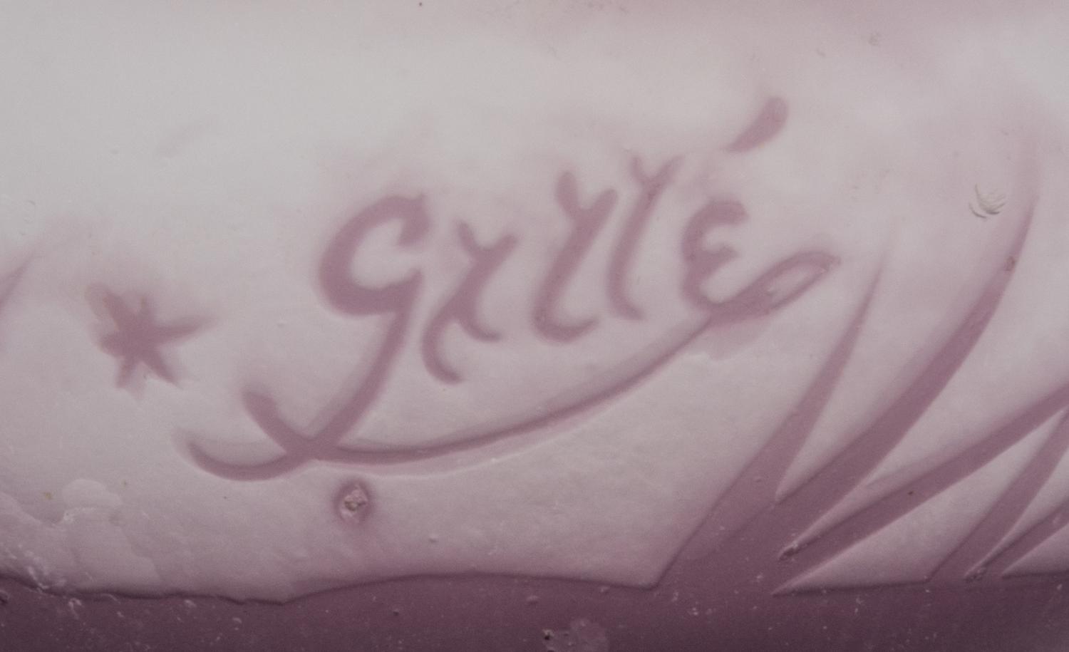 Emile Galle, (French, 1846-1904), a cameo glass cabinet vase, with violet decoration