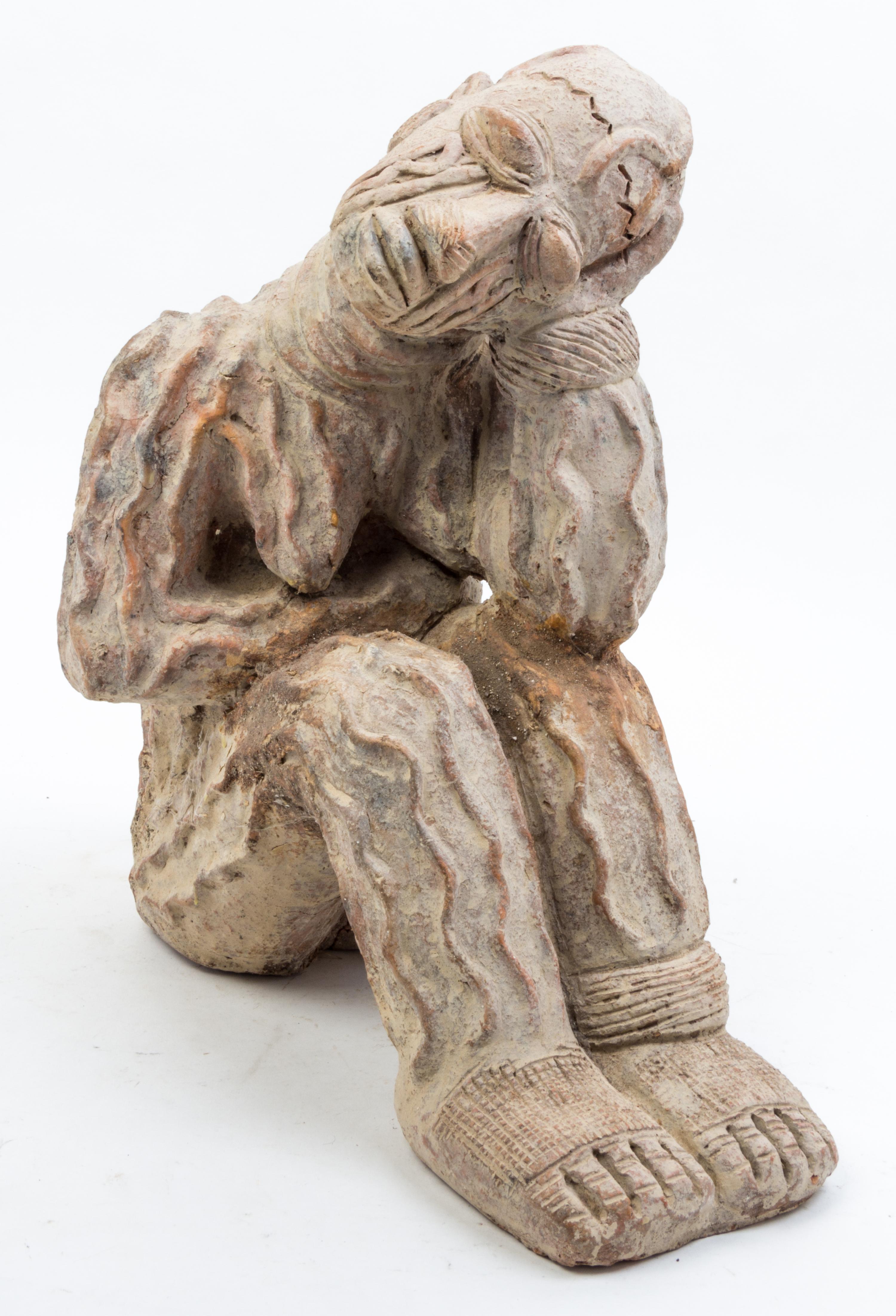 Two Ceramic Figures Height of taller 16 inches.