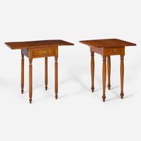 Three Federal figured maple tables and washstand, early 19th century