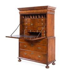 A George I Figured Walnut Secretary Chest