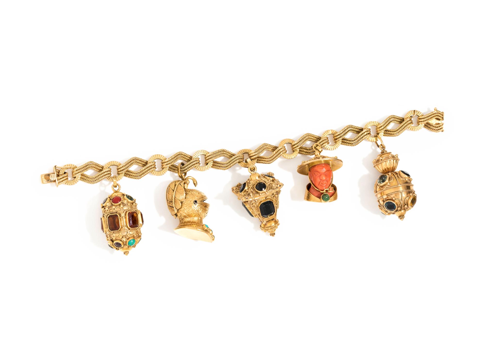 YELLOW GOLD CHARM BRACELET