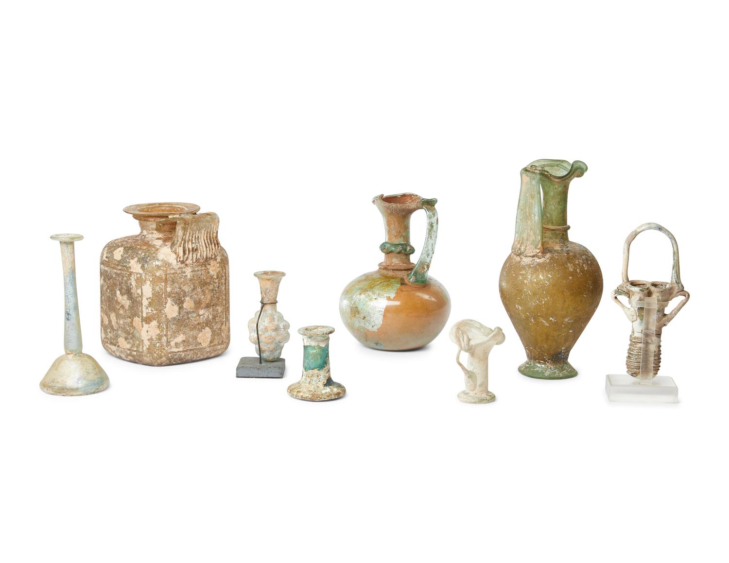 Eight Roman and Islamic Glass Vessels