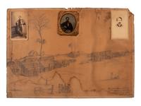 [CIVIL WAR] 16th OH Battery Archive, incl. hand-drawn camp scene, escutcheon, war-date diary, CDVs.