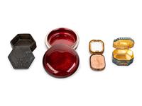 Four Chinese and Japanese Metal Covered Boxes