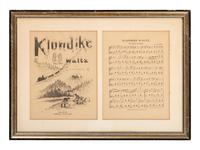 [GOLD RUSH]. WEBER, L. Klondike Waltz . Kansas City, MO: J.R. Bell, 1897. Framed sheet music.