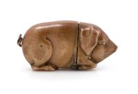 An American Bronze Novelty Zoomorphic Match Safe Width 2 1/2 inches. — 19TH CENTURY