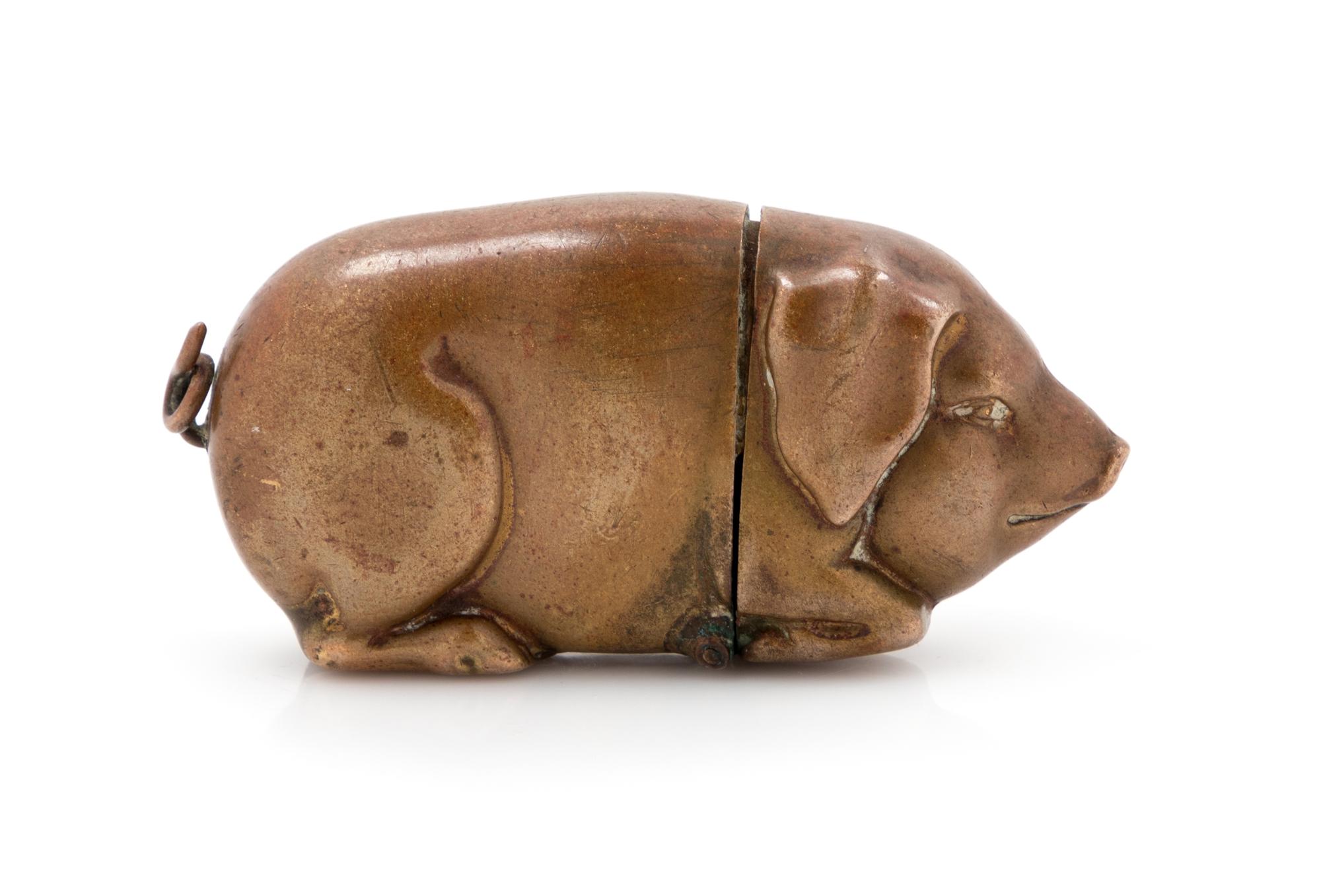 An American Bronze Novelty Zoomorphic Match Safe Width 2 1/2 inches. — 19TH CENTURY