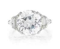A Platinum and Antique Cushion Cut Diamond Ring, 4.80 dwts.