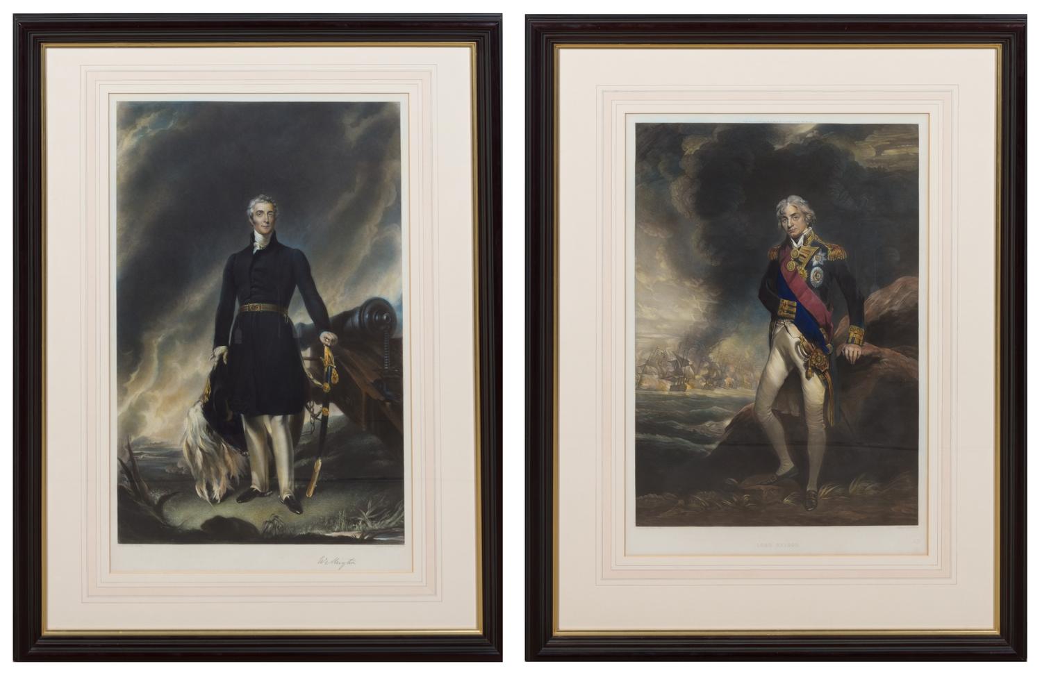 Two English Mezzotints on Paper each approximately 37 1/2 x 29 inches. — 19TH CENTURY