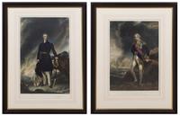 Two English Mezzotints on Paper each approximately 37 1/2 x 29 inches. — 19TH CENTURY