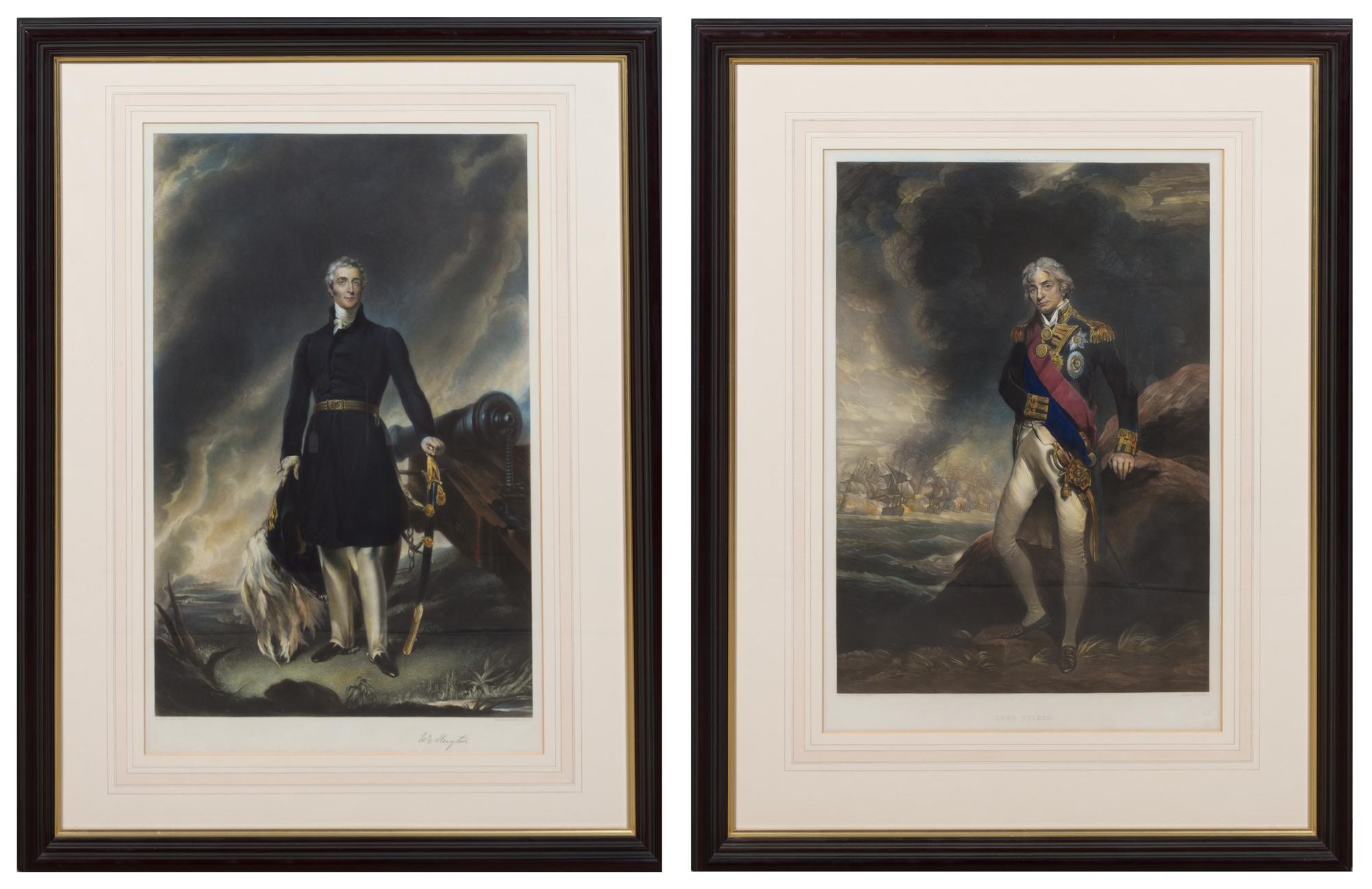 Two English Mezzotints on Paper each approximately 37 1/2 x 29 inches. — 19TH CENTURY