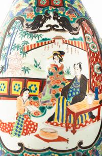 A Pair of Large Japanese Porcelain Baluster Vases