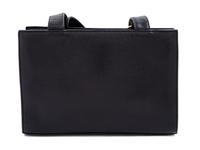 A Gianni Versace Black Leather Medusa Medallion Shoulder Bag, 6.25" H x 9.25" W x 2.75" D; Strap drop: 19.25".
