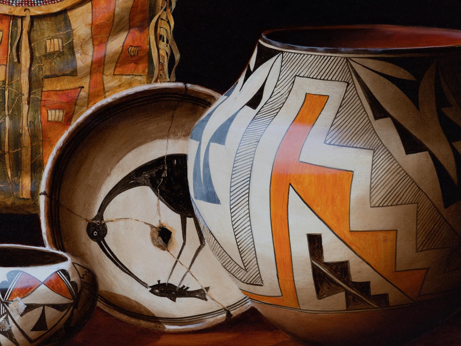 Mimbres, Stork and Fish