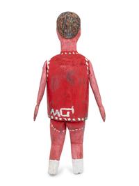 A Red Painted Wooden Figure