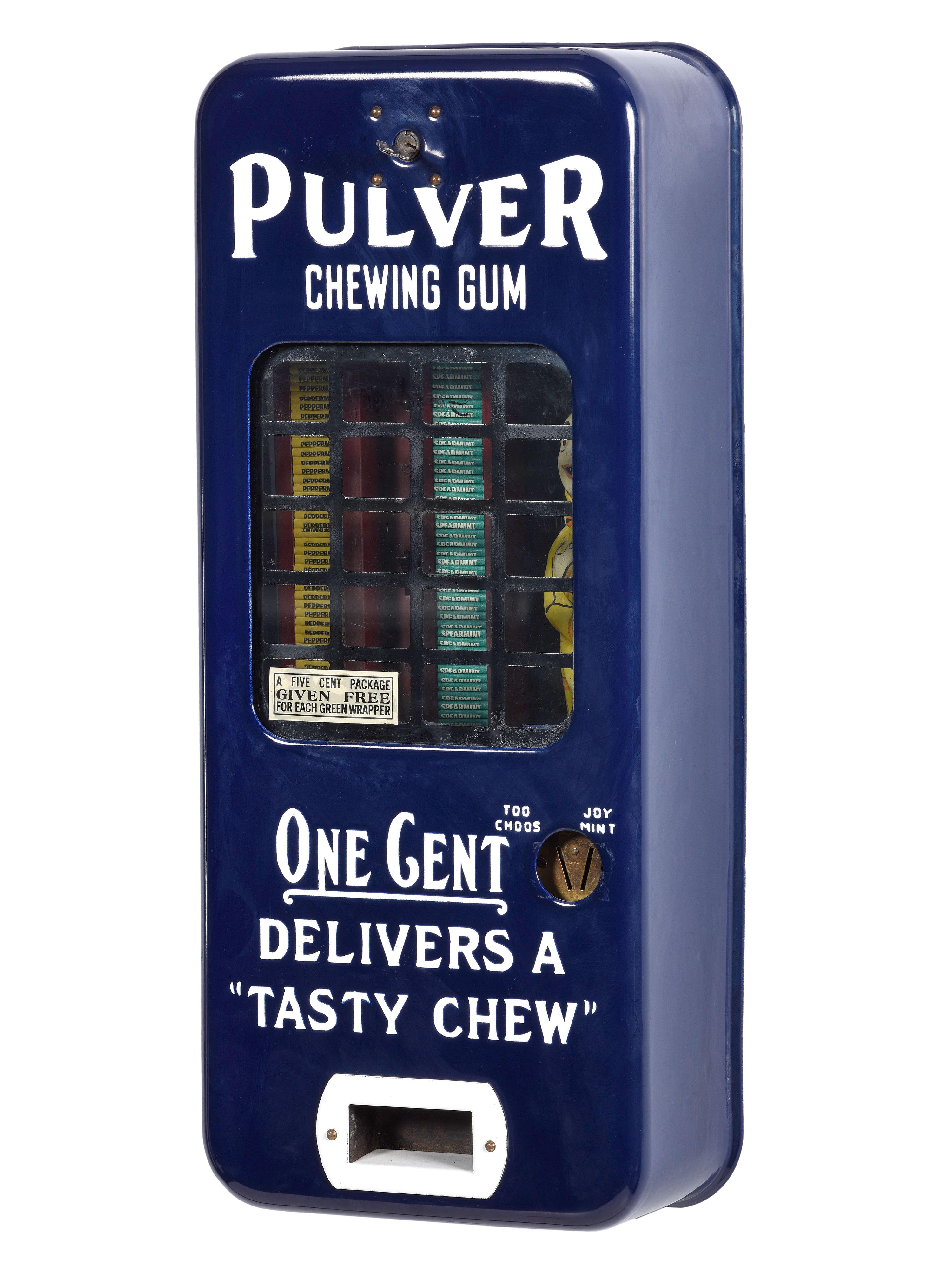 A Pulver Chewing Gum One Cent Porcelain Dispenser with Clown