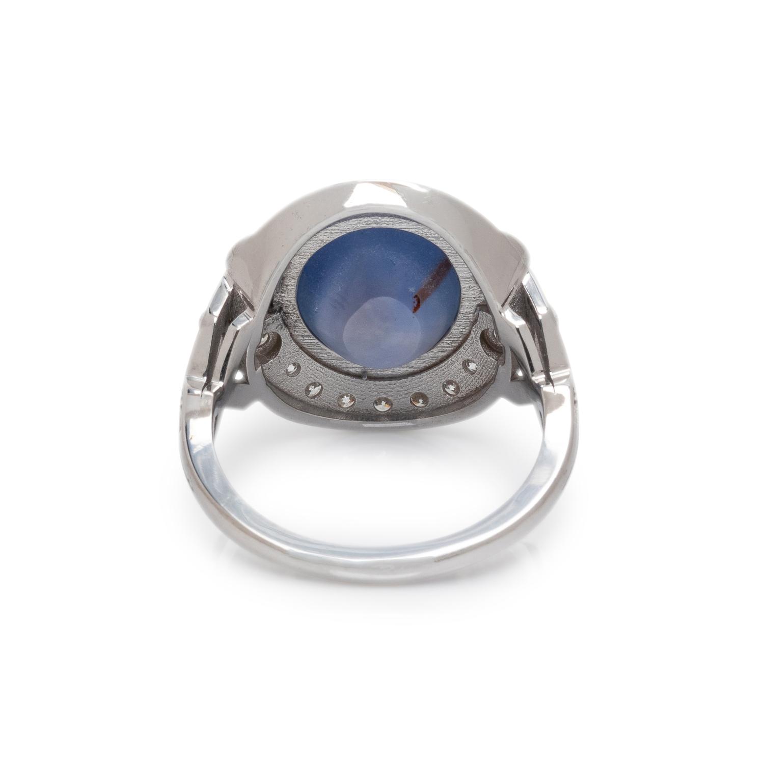 STAR SAPPHIRE AND DIAMOND RING