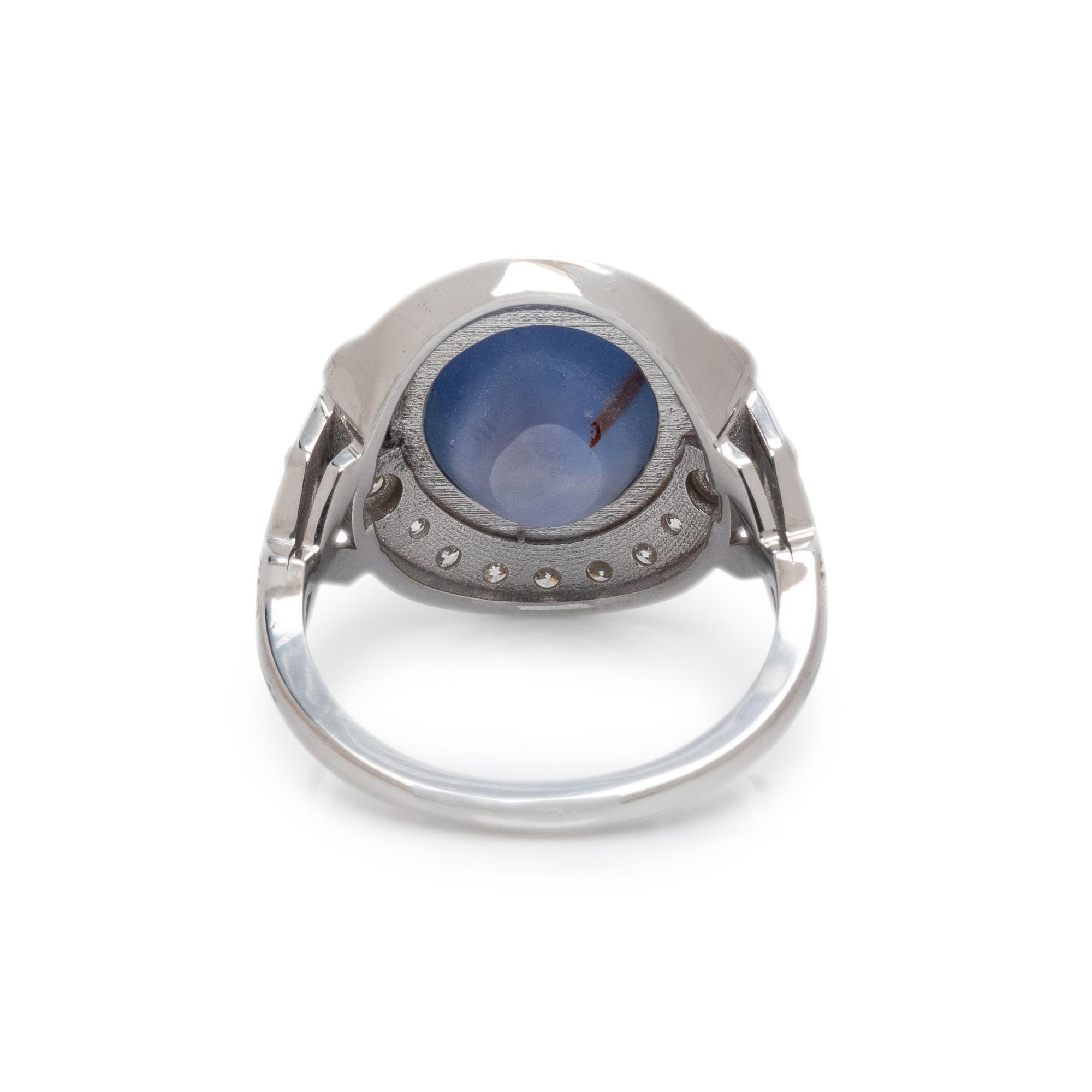 STAR SAPPHIRE AND DIAMOND RING