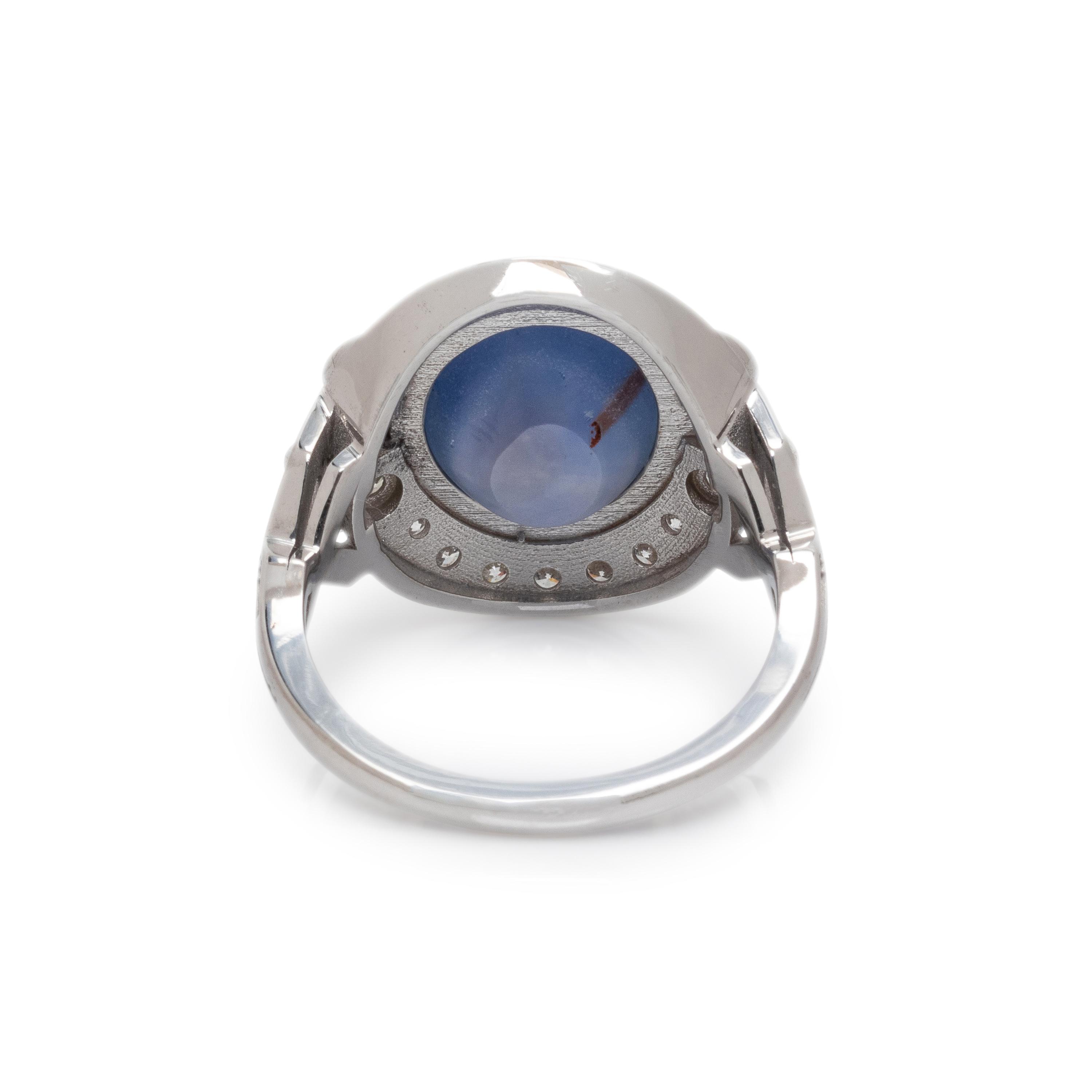 STAR SAPPHIRE AND DIAMOND RING