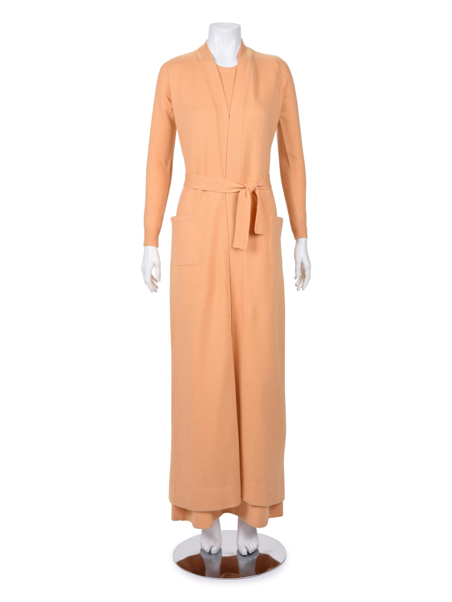Halston Cashmere Knit Two Piece Dress Ensemble, 1970s