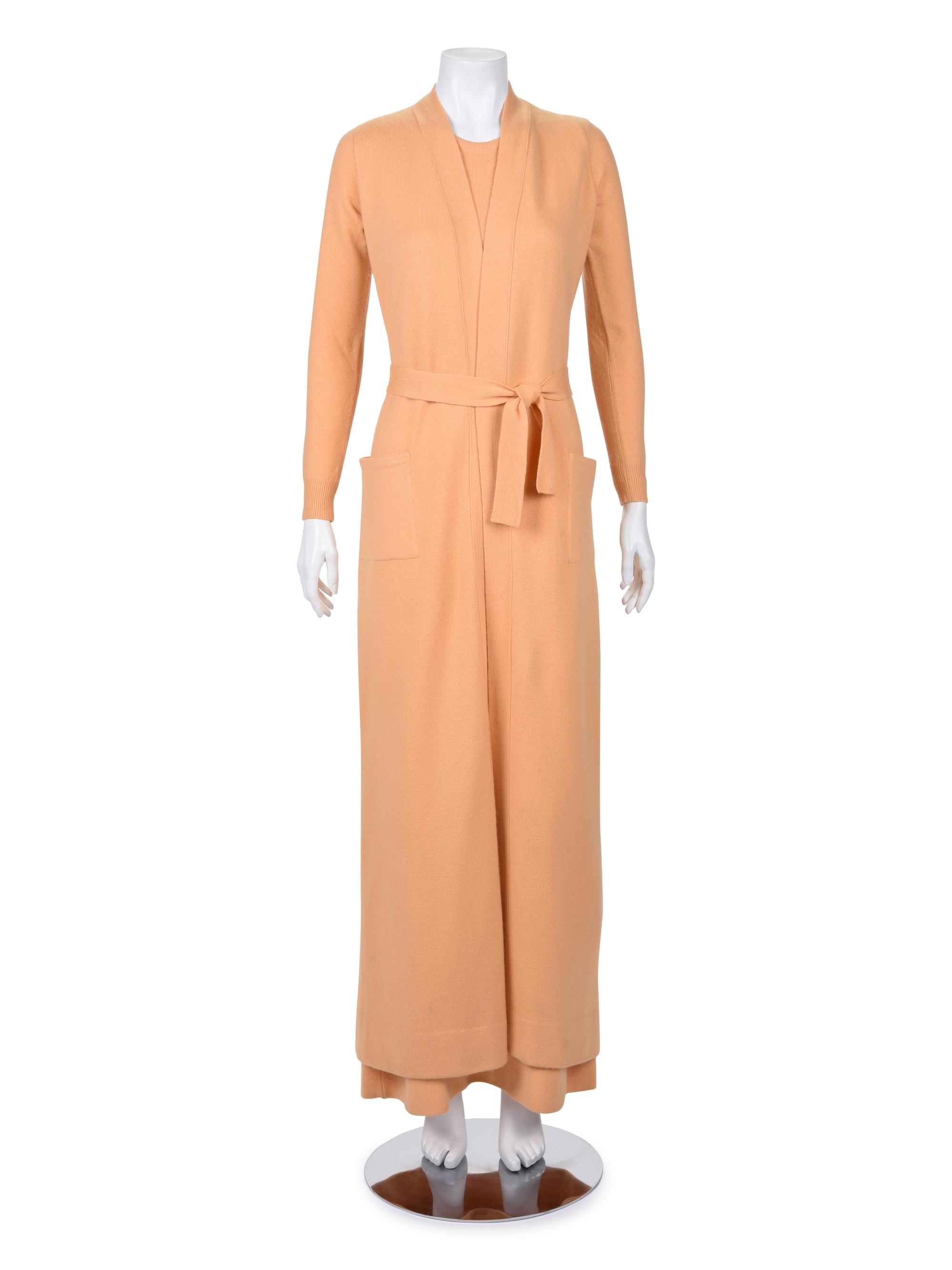 Halston Cashmere Knit Two Piece Dress Ensemble, 1970s