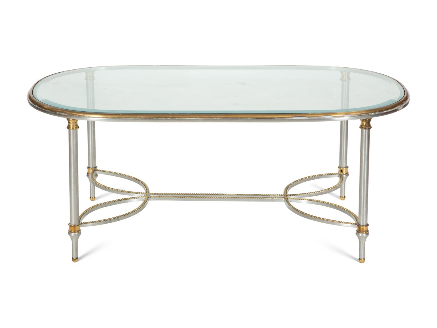 A Steel and Brass Low Table in the Style of Maison Jansen