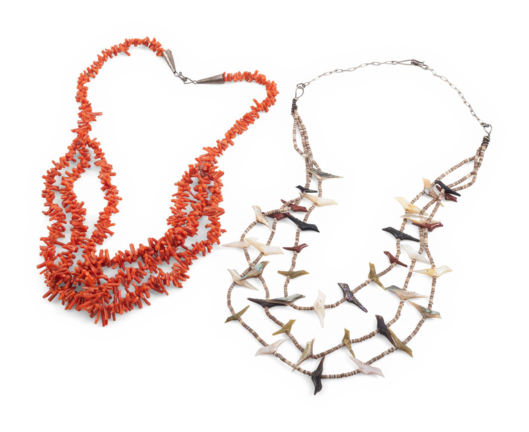 Zuni Three-strand Bird Fetish Necklace, PLUS