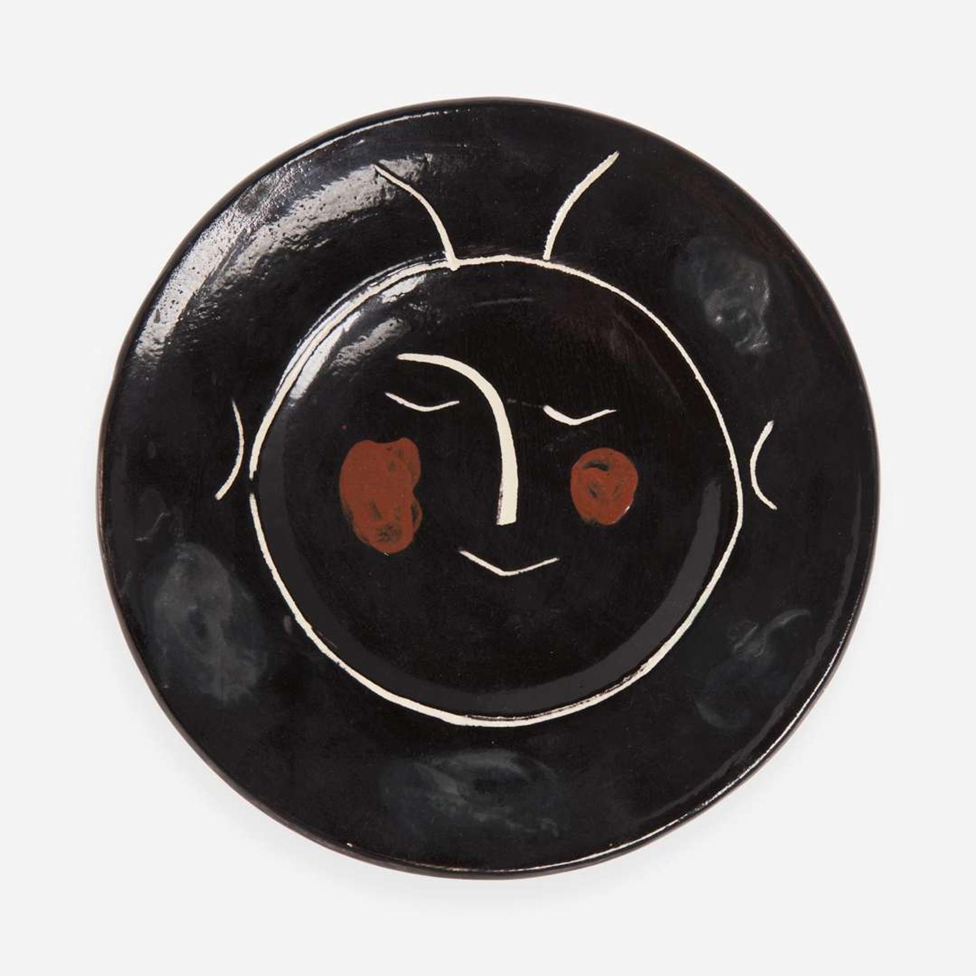Pablo Picasso (Spanish, 1881-1973) Plate G from Visage Noir Service
